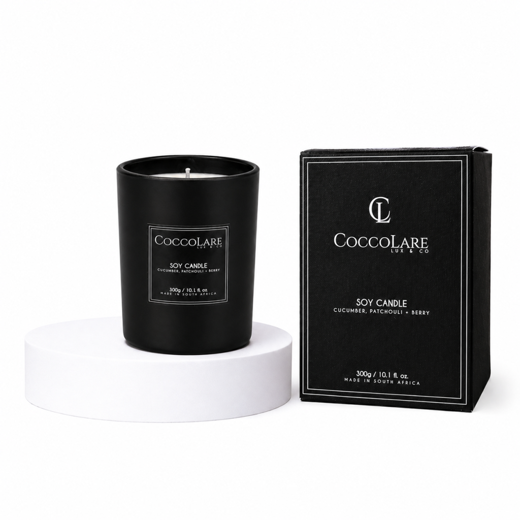 <strong>Soy Candle</strong> <br>Cucumber, Patchouli & Berry