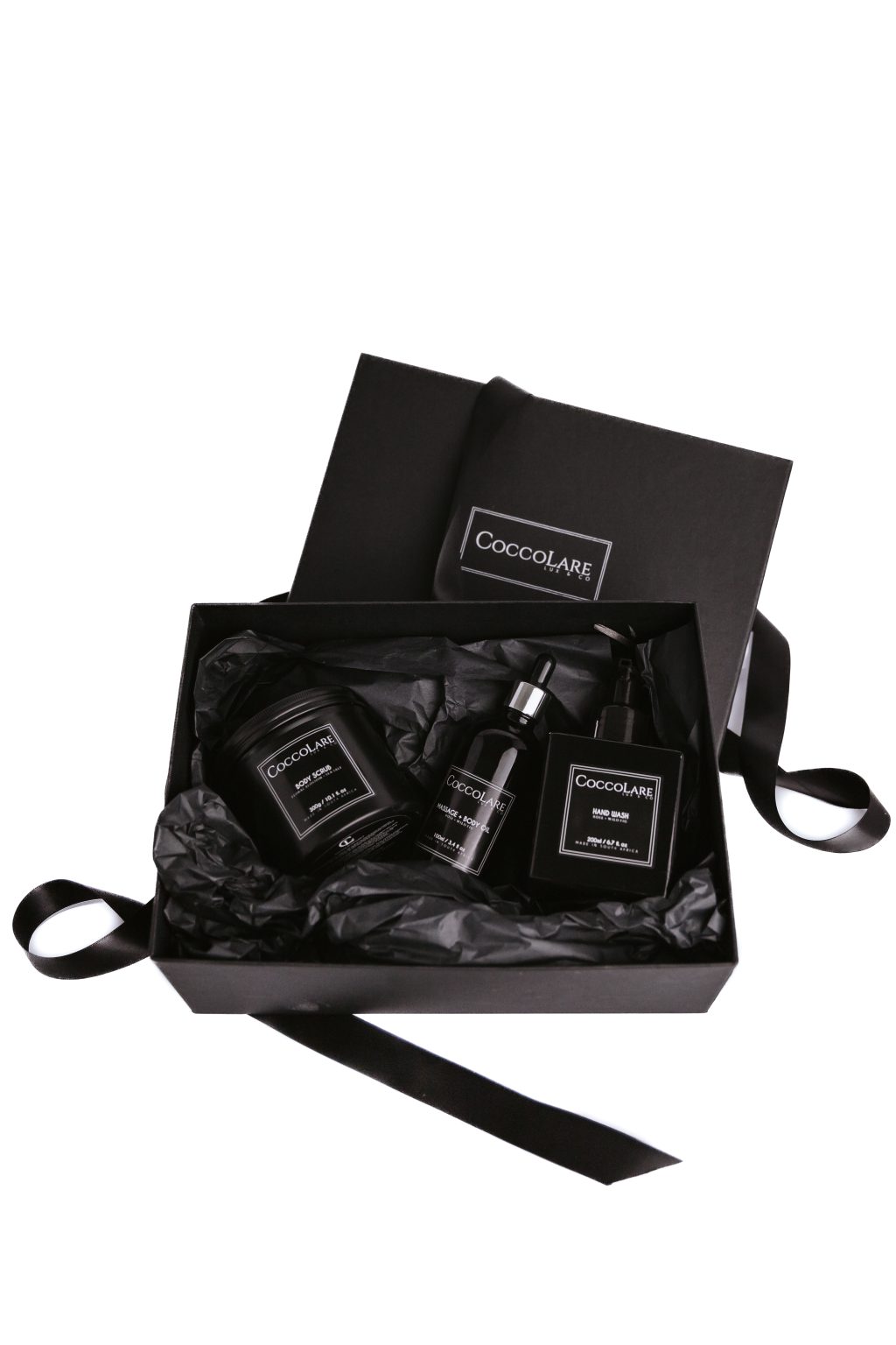 Soothe & Revive Collection - Coccolare Lux and Co The Soothe & Revive Collection - Coccolare Lux and Co Includes: Includes: A Body Scrub 300g, a Massage & Body Oil, 100ml and a Hand Wash, 200ml (Black)